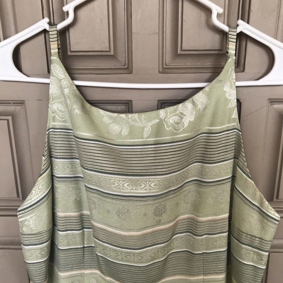 Jodi Michaels Dress Sz13/14 Rayon Poly Straps Fitted Soft Stripes Pre-Owned - Picture 2 of 9